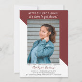 Graduation Party Open House 2024 Foto Maroon Einladung (Vorderseite)