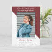 Graduation Party Open House 2024 Foto Maroon Einladung (Stehend Vorderseite)