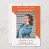 Graduation Party Open House 2024 Foto Orange Einladung (Vorderseite)