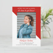 Graduation Party Open House 2024 Foto Red Einladung (Stehend Vorderseite)