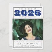 Graduation Party Open House 2025 Foto Blue Einladung (Vorderseite)