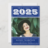 Graduation Party Open House 2025 Foto Blue Einladung (Vorderseite)