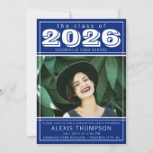 Graduation Party Open House 2025 Foto Blue Einladung (Vorderseite)