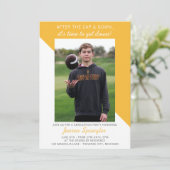 Graduation Party Open House 2025 Foto Gelb Einladung (Stehend Vorderseite)