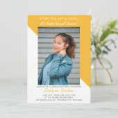 Graduation Party Open House 2025 Foto Gelb Einladung (Stehend Vorderseite)