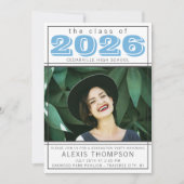Graduation Party Open House 2025 Foto Light Blue Einladung (Vorderseite)