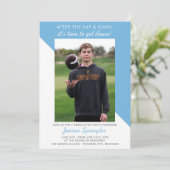 Graduation Party Open House 2025 Foto Light Blue Einladung (Stehend Vorderseite)