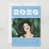 Graduation Party Open House 2025 Foto Light Blue Einladung (Vorderseite)