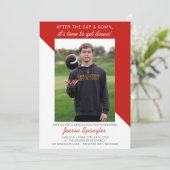 Graduation Party Open House 2025 Foto Red Einladung (Stehend Vorderseite)