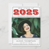 Graduation Party Open House 2025 Foto Red Einladung (Vorderseite)