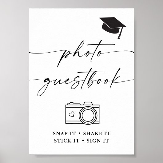 Graduation party photo guestbook snap it, sign it poster (Vorne)