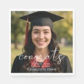 Graduation party photo script congrats luncheon serviette (Vorderseite)