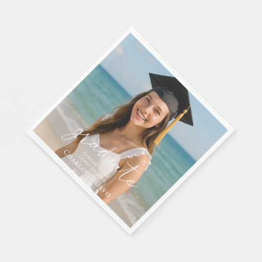 Graduation party photo script luncheon serviette (Ecke)