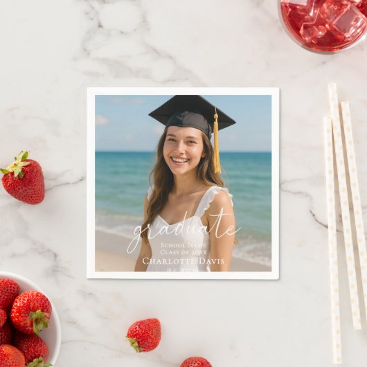 Graduation party photo script  serviette (Beispiel)