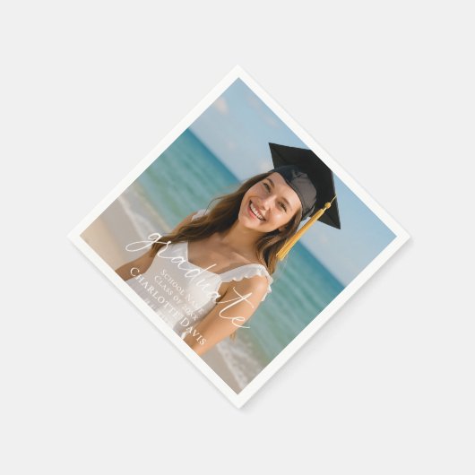 Graduation party photo script  serviette (Ecke)