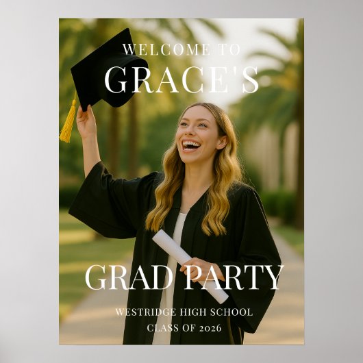 Graduation Party Photo Welcome Poster (Vorne)