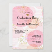 Graduation Party Pink Gold Glitzer Chic Moderner S Einladung (Vorderseite)