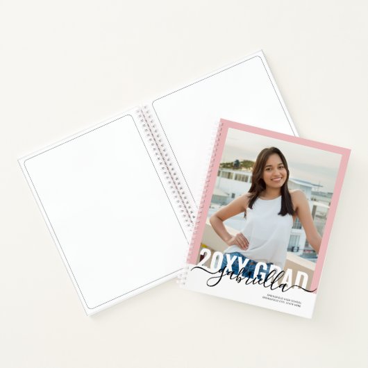 Graduation Party Pink Guest Advice Book Modern Notizblock (Innenseite)
