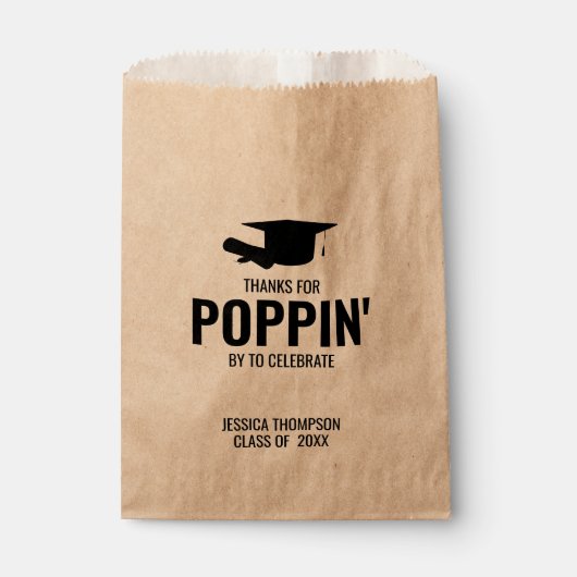 Graduation Party Popcorn Cookie Class of 2024 Geschenktütchen (Vorderseite)