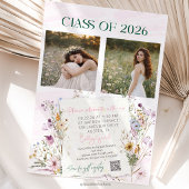 Graduation party QR Code Wildflower   Einladung