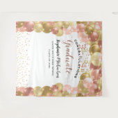 Graduation Party Rose Gold Balloons Streamers Wandteppich (Vorderseite (Horizontal))