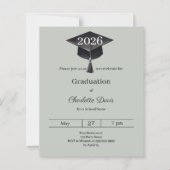 Graduation party sage green class 2026 invitation (Vorderseite)
