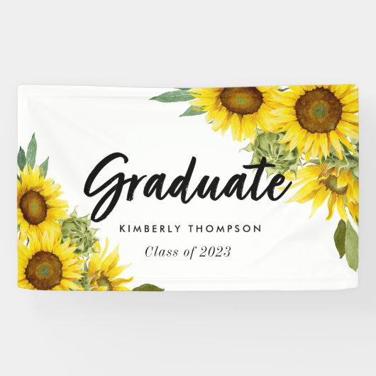 Graduation Party Script Celebration Sonnenblume Banner (Horizontal)