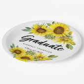 Graduation Party Script Celebration Sonnenblume Pappteller (Schrägansicht)