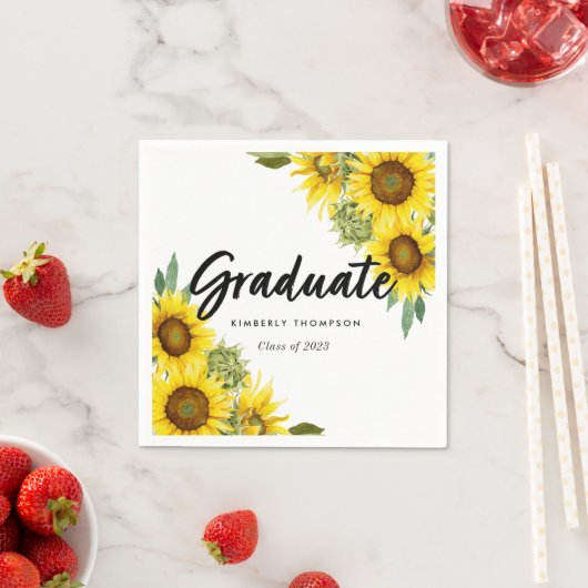 Graduation Party Script Celebration Sonnenblumen C Serviette (Beispiel)