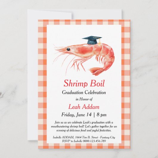 Graduation Party Shrimp Boil Invitation Einladung (Vorderseite)