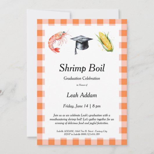 Graduation Party Shrimp Boil Invitation Einladung (Vorderseite)