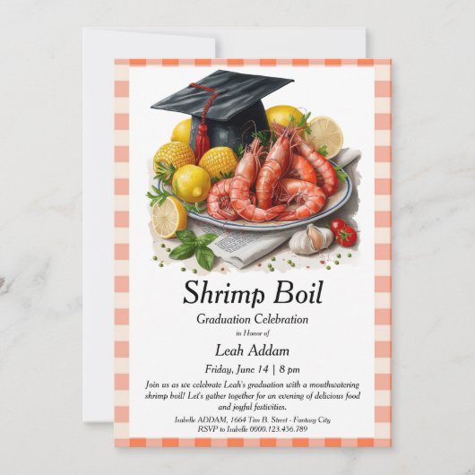 Graduation Party Shrimp Boil Invitation Einladung (Vorderseite)