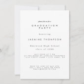 Graduation Party Simple Elegant Invite Feiertagskarte (Vorderseite)
