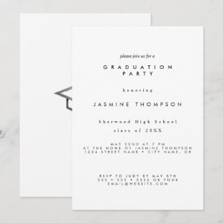 Graduation Party Simple Elegant Invite Feiertagskarte