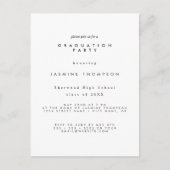Graduation Party Simple Elegant Invite Postkarte (Vorderseite)