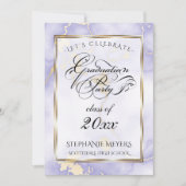Graduation Party Violet & Gold Marble Einladung (Vorderseite)