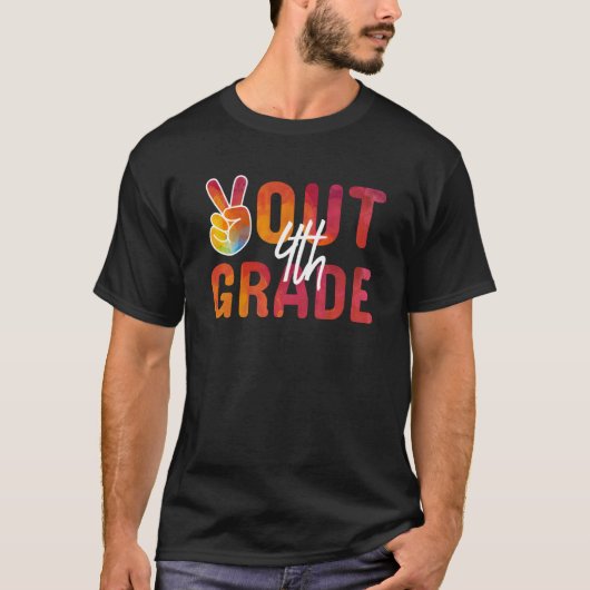Graduation Peace Sign Out 4th Grade Last Day Of Sc T-Shirt (Vorderseite)