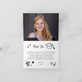 Graduation Photo and Doodle Icons Dankeskarte (Innenseite)