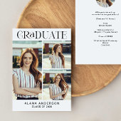 Graduation Photo Announcement Modern Collage Ankündigung