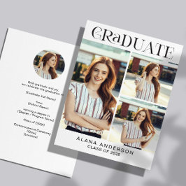 Graduation Photo Announcement Modern Collage Ankündigung