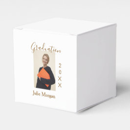 Graduation photo brown golden year 20XX namesimple Geschenkschachtel