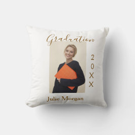 Graduation photo brown golden year 20XX namesimple Kissen