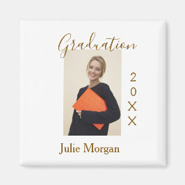 Graduation photo brown golden year 20XX namesimple Magnet