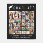 Graduation Photo Collage Black Fleecedecke (Vorderseite)