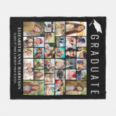 Graduation Photo Collage Black Fleecedecke (Vorderseite (Horizontal))