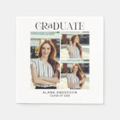 Graduation Photo Collage Modern Elegant Serviette (Vorderseite)