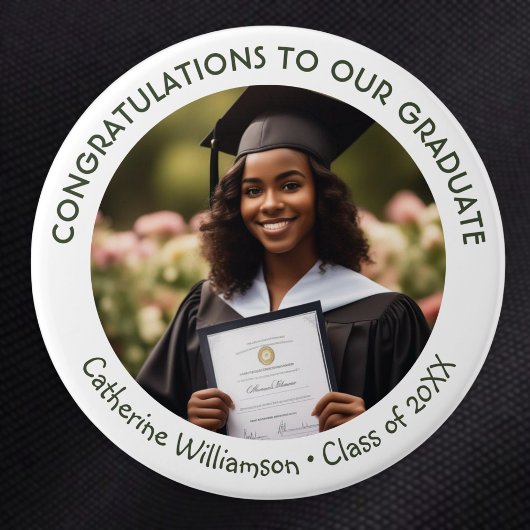 Graduation Photo Congratulations Graduate Keepsake Button