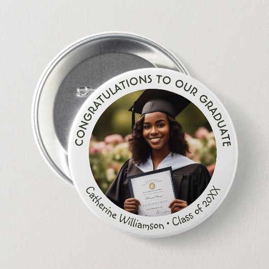 Graduation Photo Congratulations Graduate Keepsake Button (Vorne & Hinten)