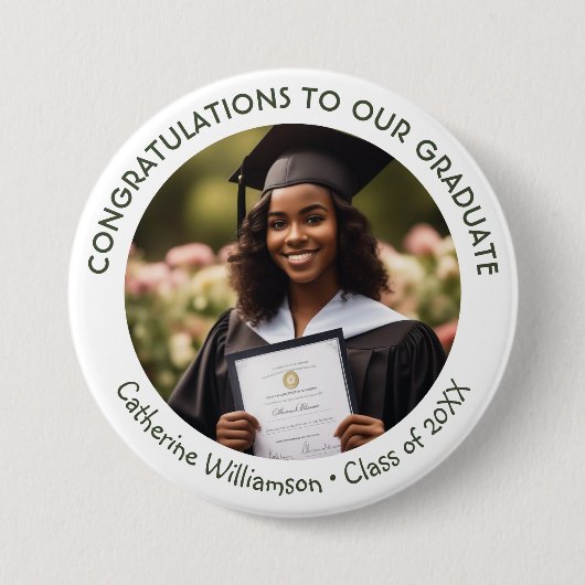 Graduation Photo Congratulations Graduate Keepsake Button (Vorderseite)