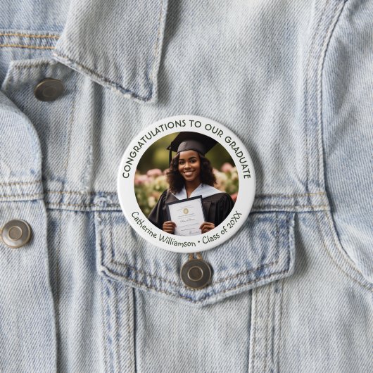 Graduation Photo Congratulations Graduate Keepsake Button (Beispiel)